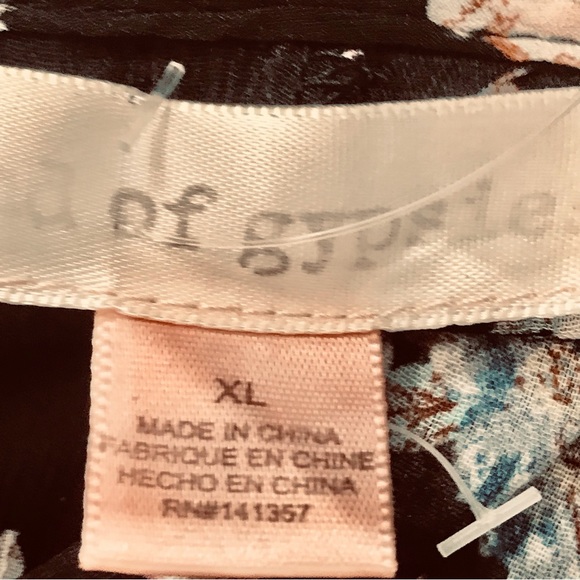 Band of Gypsies Floral Kimono Duster Black Pink Flare Split Bell Sleeves… - Picture 6 of 12